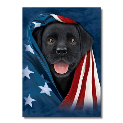 TrophySmack USA Black Lab Puppy - Metal Wall Art