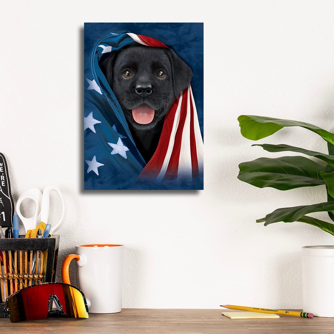 TrophySmack USA Black Lab Puppy - Metal Wall Art