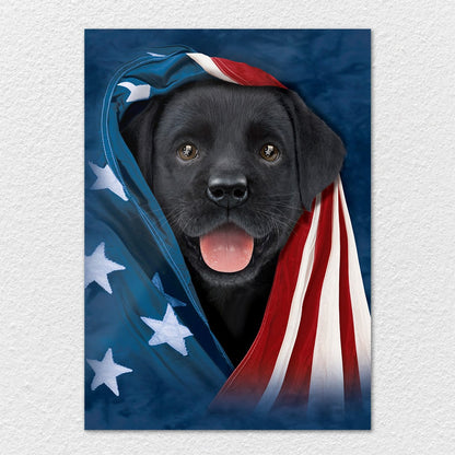 TrophySmack USA Black Lab Puppy - Metal Wall Art