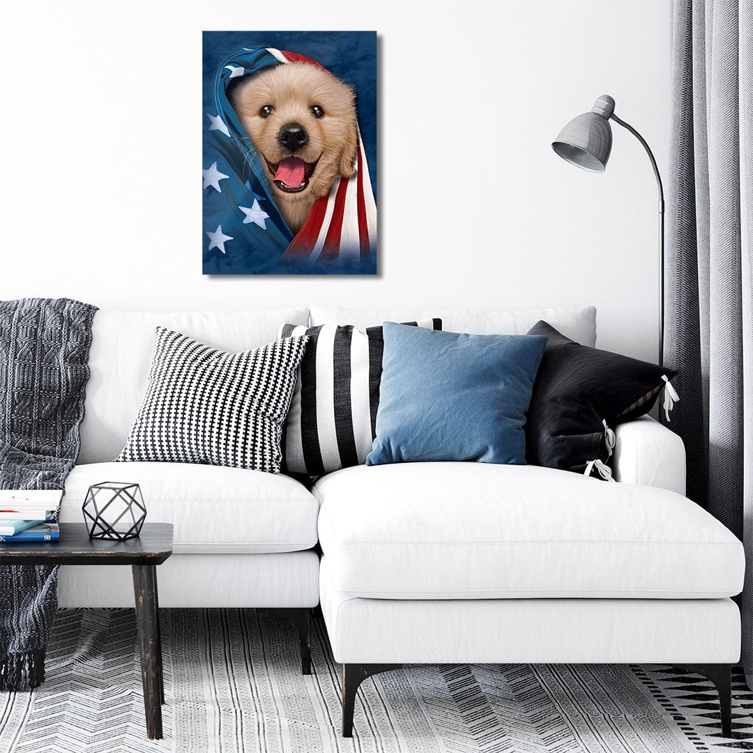 TrophySmack USA Golden Retreiver Puppy - Metal Wall Art