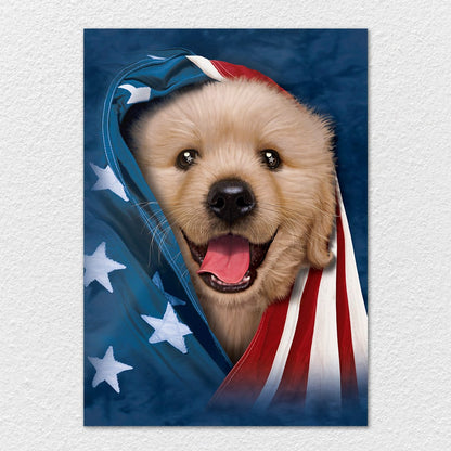 TrophySmack USA Golden Retreiver Puppy - Metal Wall Art