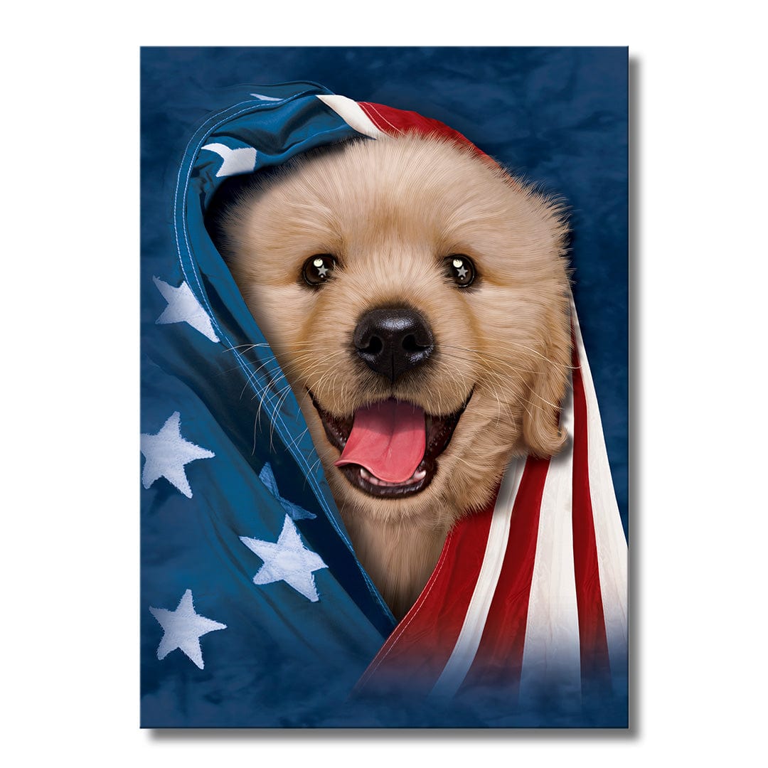 TrophySmack USA Golden Retreiver Puppy - Metal Wall Art