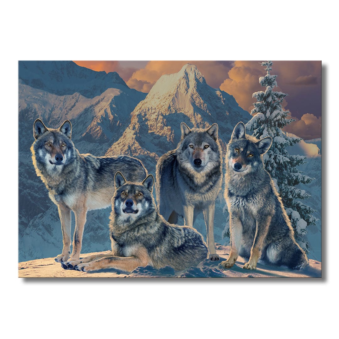 TrophySmack Wolf Pack Winter - Metal Wall Art