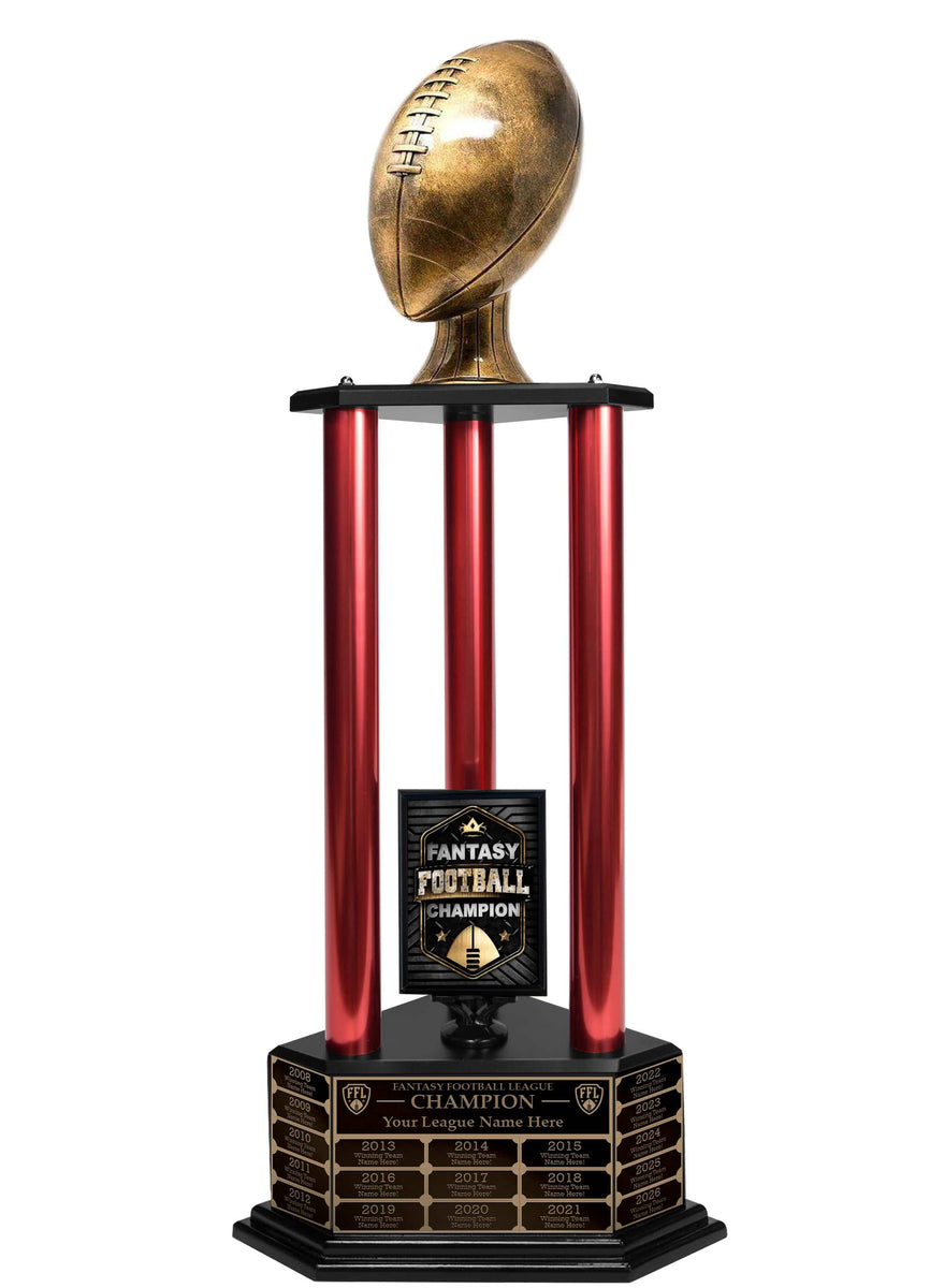 Antique Gold Fantasy Football Trophy - Edmond Trophy