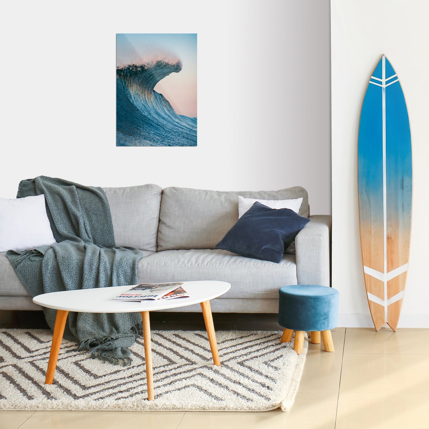 TrophySmack Blue Curl - Metal Wall Art