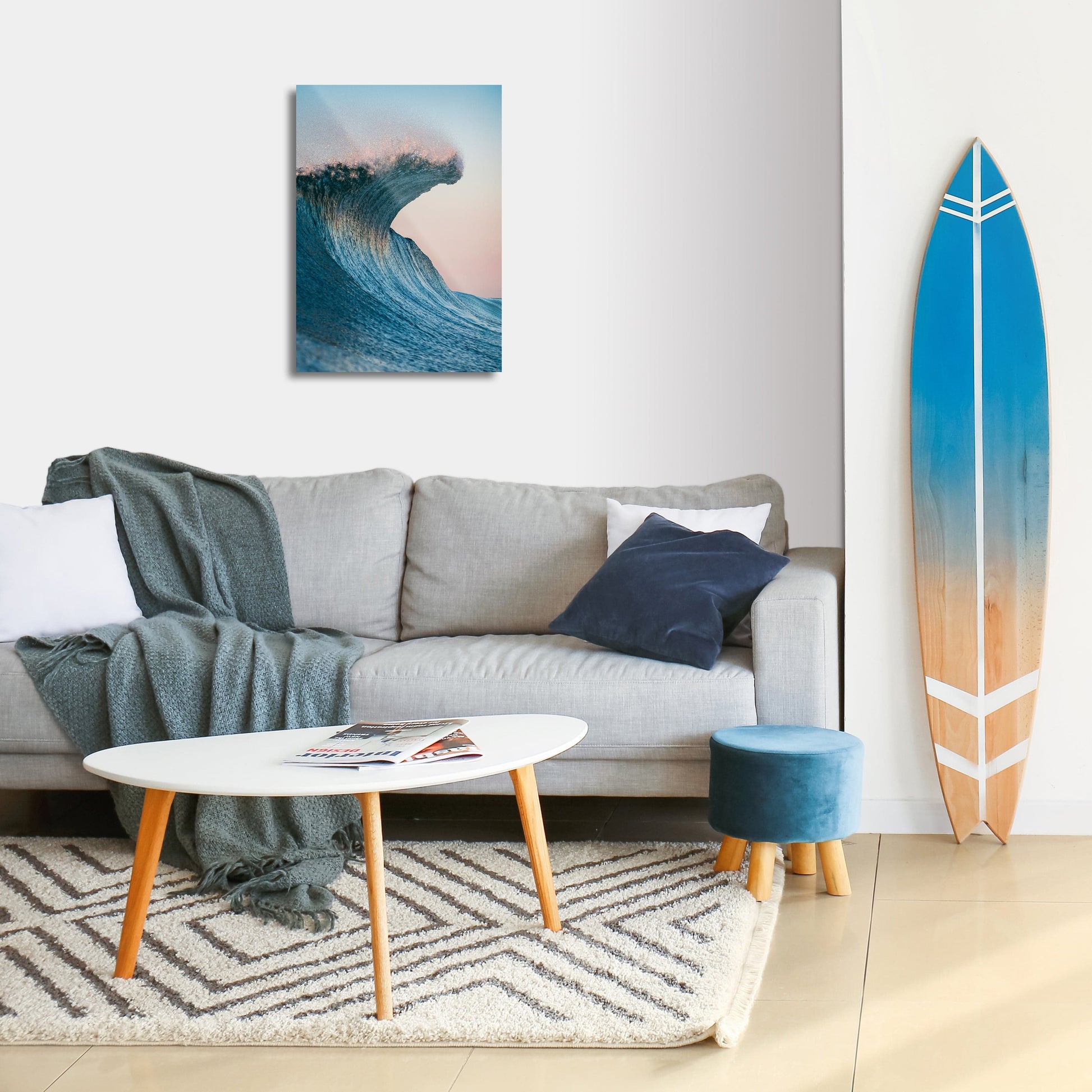 TrophySmack Blue Curl - Metal Wall Art